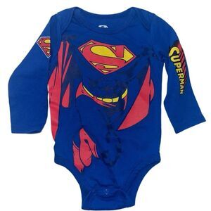 Superman one piece long sleeve onesie bodysuit